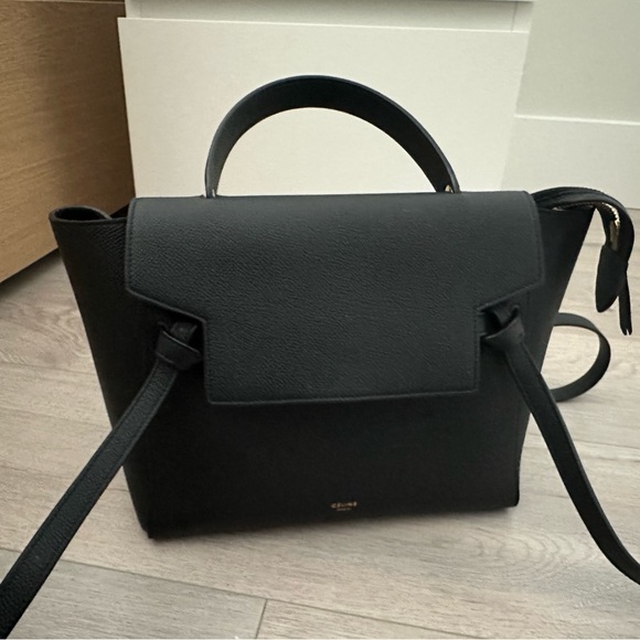 Celine Micro Belt Bag in Black Grained Leather- authentic - Picture 4 of 10